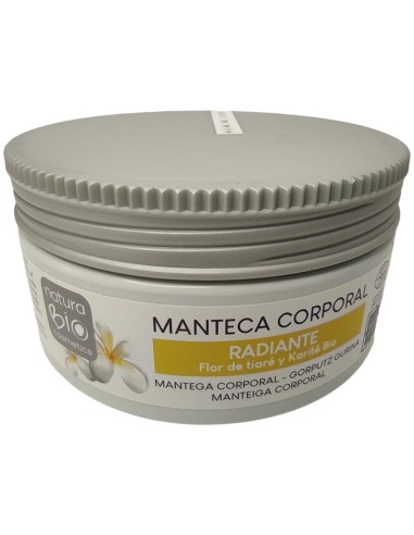 Manteca Corporal Radiante Tiare-Karite 200Ml. Bio de Naturabio Cosmetics