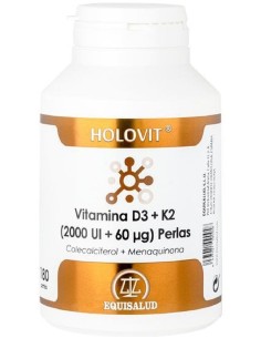 Holovitvitamina D3 2000Ui + K2 60µg 180Perlas de Equisalud 2