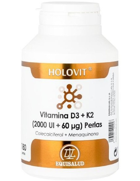 Holovitvitamina D3 2000Ui + K2 60µg 180Perlas de Equisalud