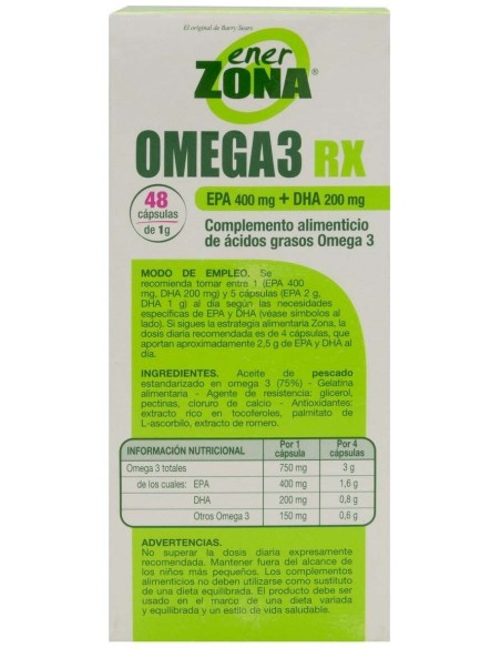 Enerzona Omega 3 Rx 1 Gr 48 Caps de Enerzona