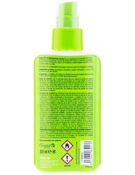 Otc Antimosquitos Spray Herbal 100Ml. de Otc Ferrer