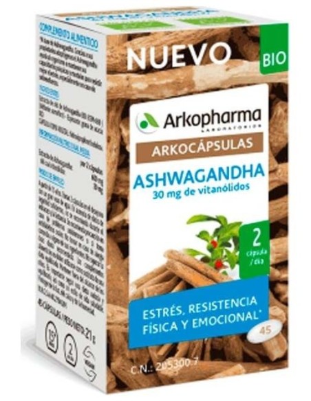 Arkocapsulas Ashwagandha Bio 45 de Arkopharma