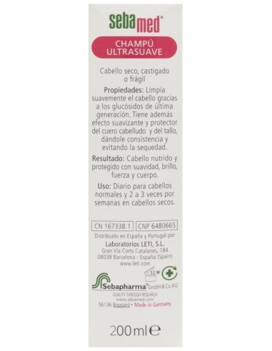 Champu Ultra Suave Cabello Normal-Seco 200Ml. de Sebamed