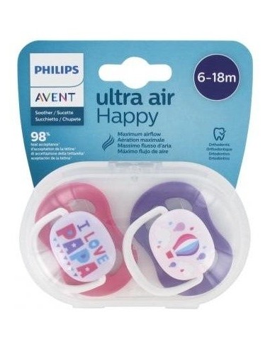Chupete Ultra Air 6-18Meses Niña 2Ud Scf080/04 de Avent