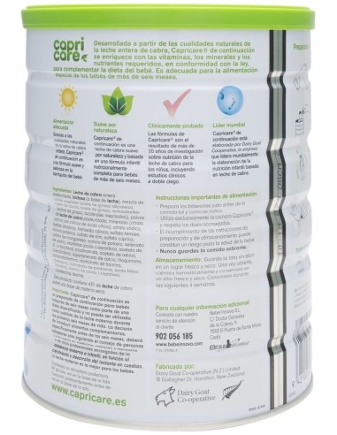 Capricare 2 Leche Cabra Continuacion 800Gr de Capricare