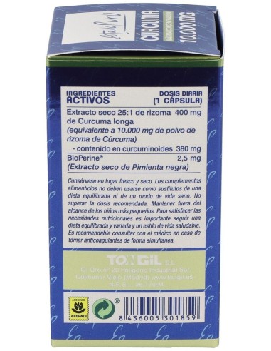 Pack 3X2 Curcuma 10.000Mg. 40Cap. Estado Puro de Tongil