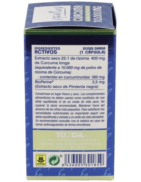 Pack 3X2 Curcuma 10.000Mg. 40Cap. Estado Puro de Tongil