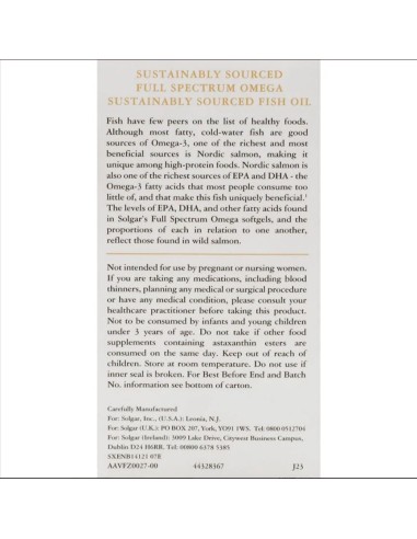 Full Spectrum Omega 3, 5, 6, 7 y 9 120Cap. de Solgar