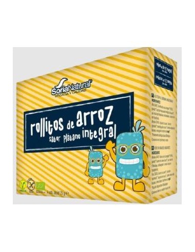 Rollitos Arroz Integral Sabor Platano 4X3Uds. de Soria Natural