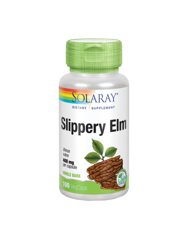 Slippery Elm Bark 400 Mg.(Olmo Americano) - 100 Vegcaps  de Solaray