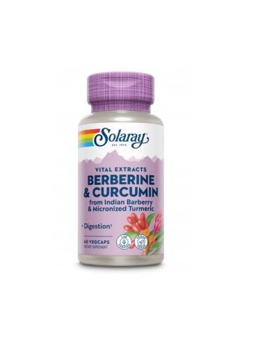 Berberine & Curcumin 600 mg - 60 Vegcaps Solaray Supplement