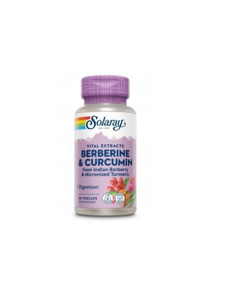 Berberine & Curcumin 600 mg - 60 Vegcaps Solaray Supplement