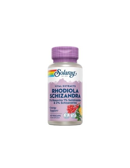 Schizandra & Rodhiola 500 mg - 60 cápsulas vegetales Solaray