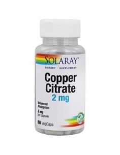 Copper Citrate 2 mg Solaray - 60 Cápsulas Vegetales