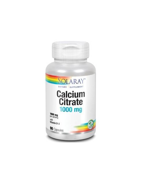 Calcium W/D3 Citrate 1000 mg - 90 Cápsulas Solaray