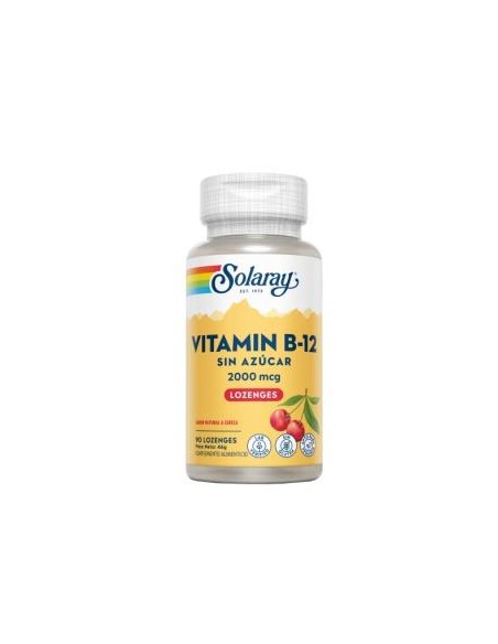 Vit B12 2000 Mcg - 90 Comprimidos Sublinguales de Solaray