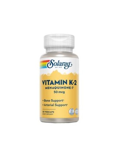 K2 Menaquinona-7 Solaray 30 Vegcaps | Salud Ósea Natural