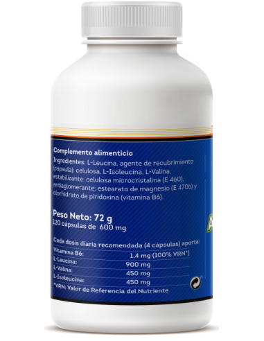 BCAA's 600mg 120 Cápsulas Sotya | Aminoácidos Ramificados