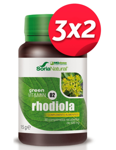Pack 3X2 Rhodiola 500 Mg 30 Comp de Suplementos Mgdose