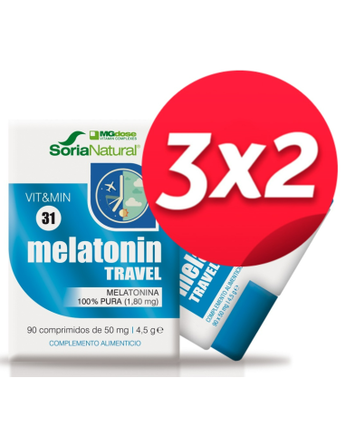 Pack 3X2 Melatonina Travel 90 comprimidos de Suplementos Mgdose
