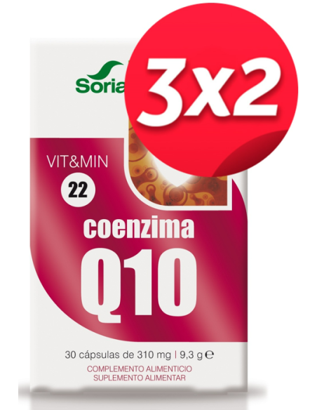 Pack 3X2 Coenzima Q10 30 Cápsulas Suplemento Energía Mgdose