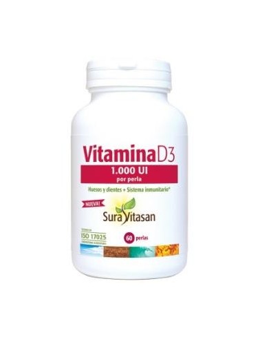 Vitamina D3 1.000Ui 60Perlas. de Sura Vitasan