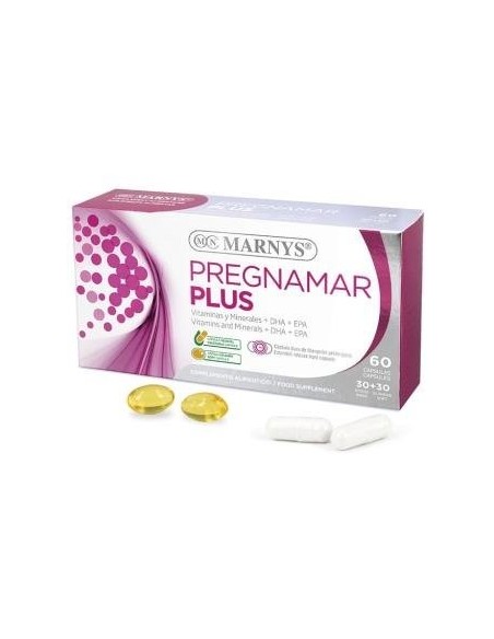Pregnamar Plus 30+30 Cápsulas (250Mg Dha, 50Mg Epa, Ácido Fólico, Hierro, Magnesio Y Vitaminas) Marnys