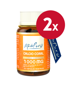 Pack 2 Unidades Calcio Coral 1000Mg. 60Cap. Estado Puro de T