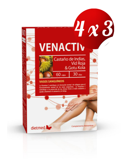 Pack 4x3 uds Venactiv 60 Capsulas De Dietmed