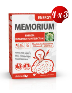 Pack 4x3 uds Memorium Energy Cápsullas 60 Capsulas De Dietmed