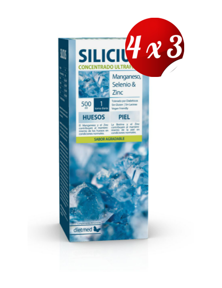 Pack 4x3 uds Silicius Concentrado Ultrafino Solución Oral 500 Ml De Dietmed