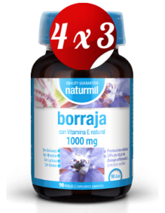 Pack 4x3 uds Borraja 1000 Mg Perlas 90  De Dietmed