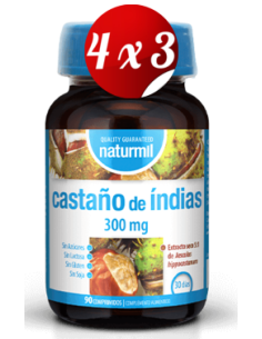 Pack 4x3 uds Castaño Da Índias 300 Mg  90 Comprimidos De Dietmed