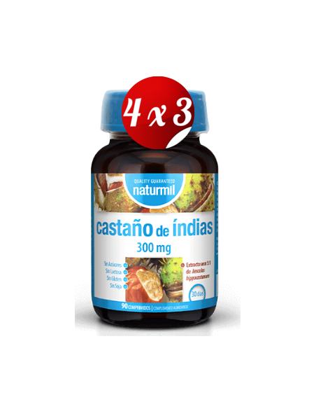 Pack 4x3 uds Castaño Da Índias 300 Mg  90 Comprimidos De Dietmed