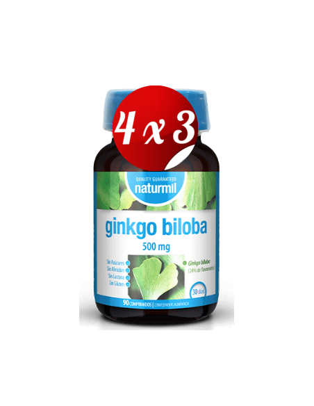 Pack 4x3 uds Ginkgo Biloba 500 Mg  90 Comprimidos De Dietmed
