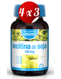 Pack 4x3 uds Lecitina De Soja 500 Mg Perlas 120 Capsulas De Dietmed