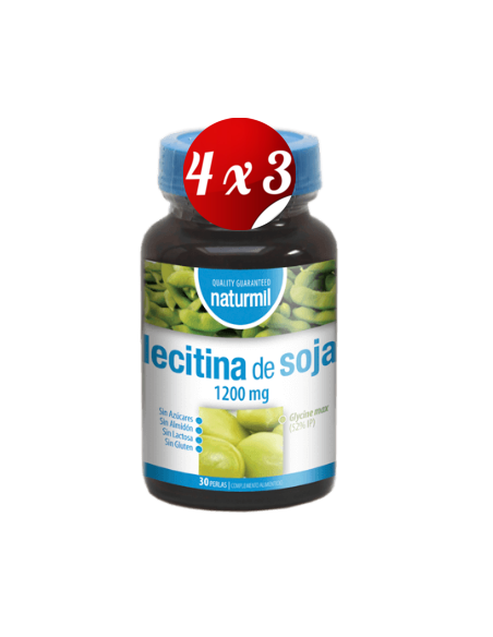 Pack 4x3 uds Lecitina De Soja 1200 Mg Perlas 30 Capsulas De Dietmed