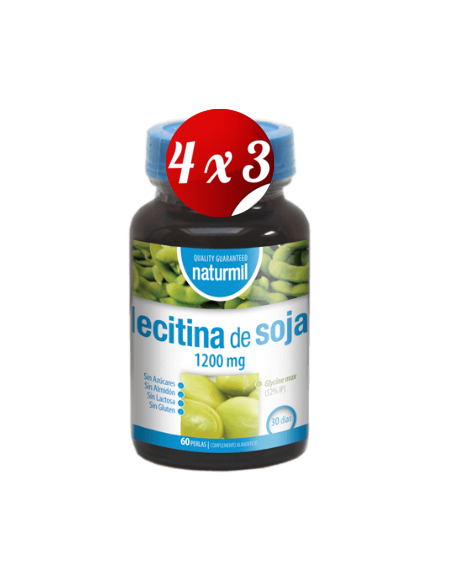 Pack 4x3 uds Lecitina De Soja 1200 Mg Perlas 60 Capsulas De Dietmed