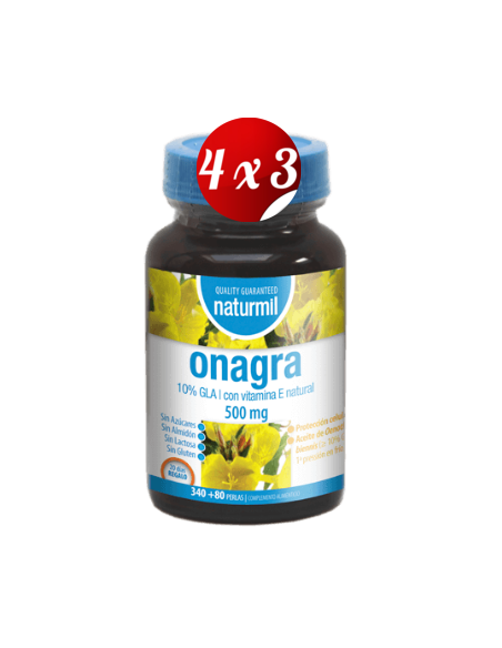 Pack 4x3 uds Onagra 500 Mg Perlas 420 Capsulas De Dietmed