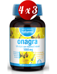 Pack 4x3 uds Onagra 1000 Mg Perlas 180 Capsulas De Dietmed