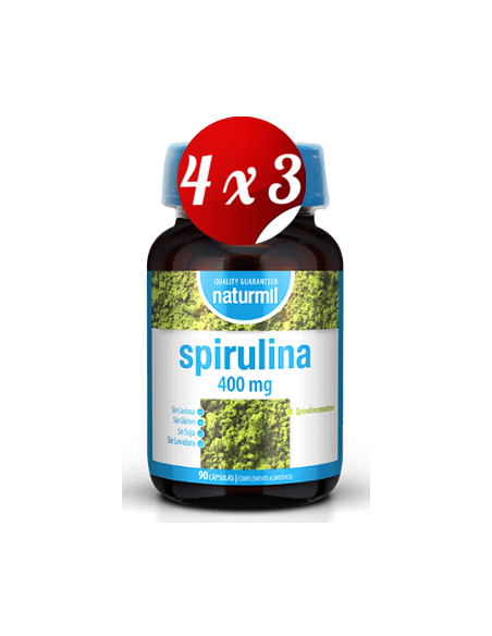 Pack 4x3 uds Spirulina 400 Mg  90 Capsulas De Dietmed