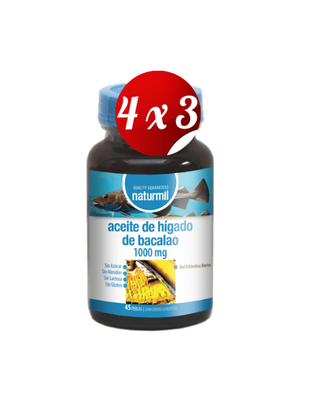 Pack 4x3 uds Aceite De Hígado De Bacalao 1000 Mg Perlas 45 Capsulas De Dietmed