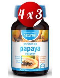 Pack 4x3 uds Enzimas De Papaia Complex  90 Comprimidos De Dietmed