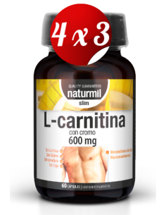 Pack 4x3 uds L-Carnitina Slim 600 Mg  60 Capsulas De Dietmed