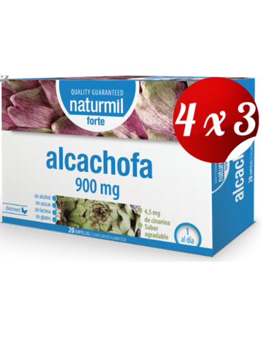 Pack 4x3 uds Alcachofa Forte 900Mg. 20Amp. de Dietmed