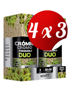 Pack 4x3 uds Crómio + Forskohlli Duo  30+30 Comprimidos De Dietmed