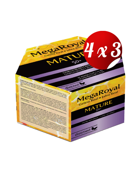 Pack 4X3 Megaroyal Mature 20 Ampollas de Dietmed.