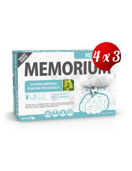 Pack 4x3 uds Memorium Neuro 30 X 15 Ml Ampollas De Dietmed