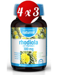 Pack 4x3 uds Rhodiola 300 Mg  60 Comprimidos De Dietmed