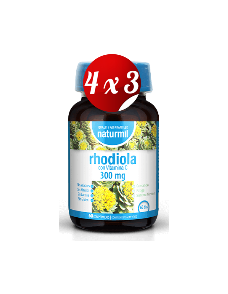 Pack 4x3 uds Rhodiola 300 Mg  60 Comprimidos De Dietmed